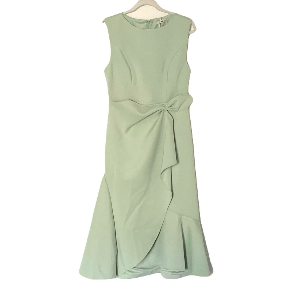 NWT Fehaute Womens Large Pastel Green Sleeveless Midi Dress Summer Bridesmaid